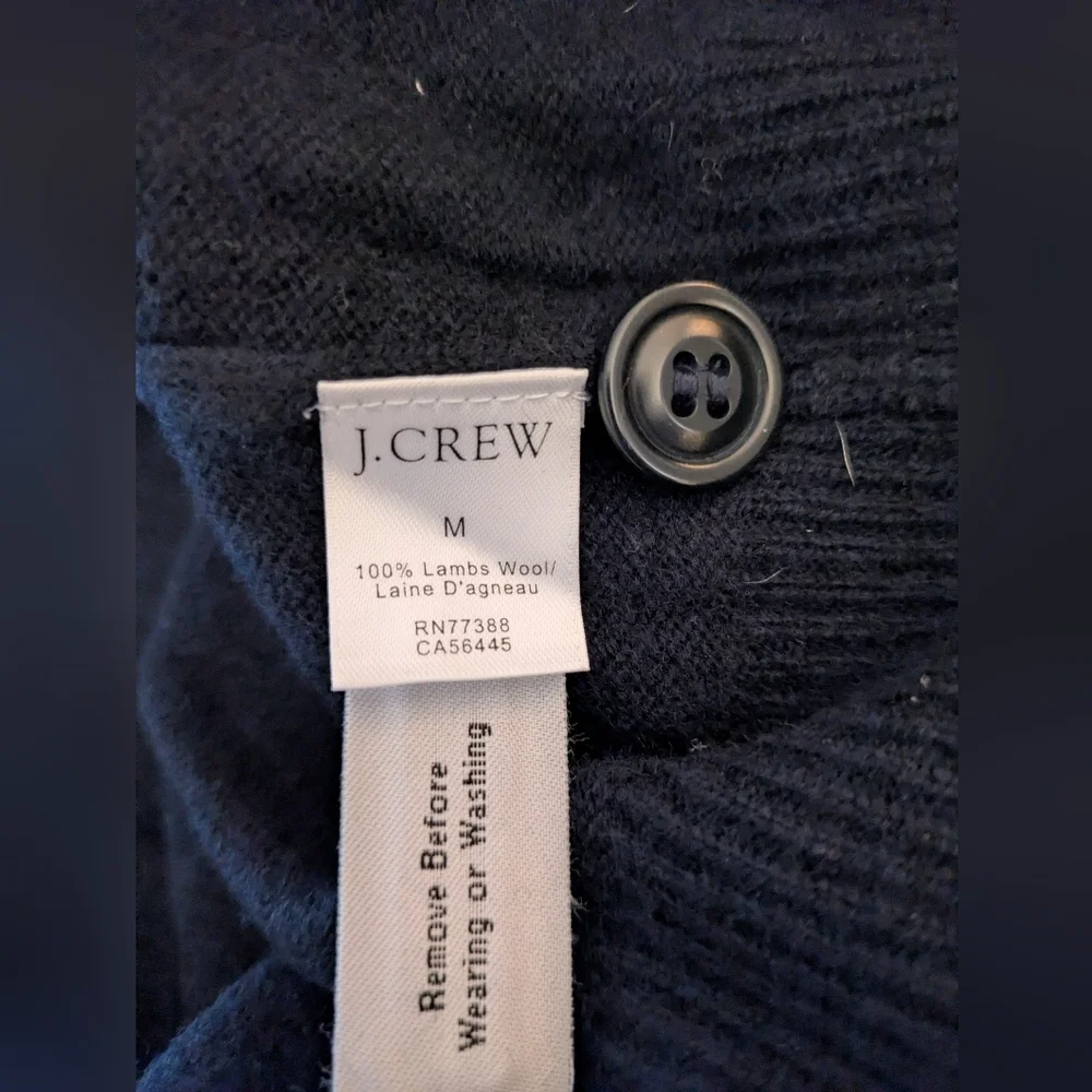 J. Crew Men's Shawl Neck Lambs Wool Pullover M